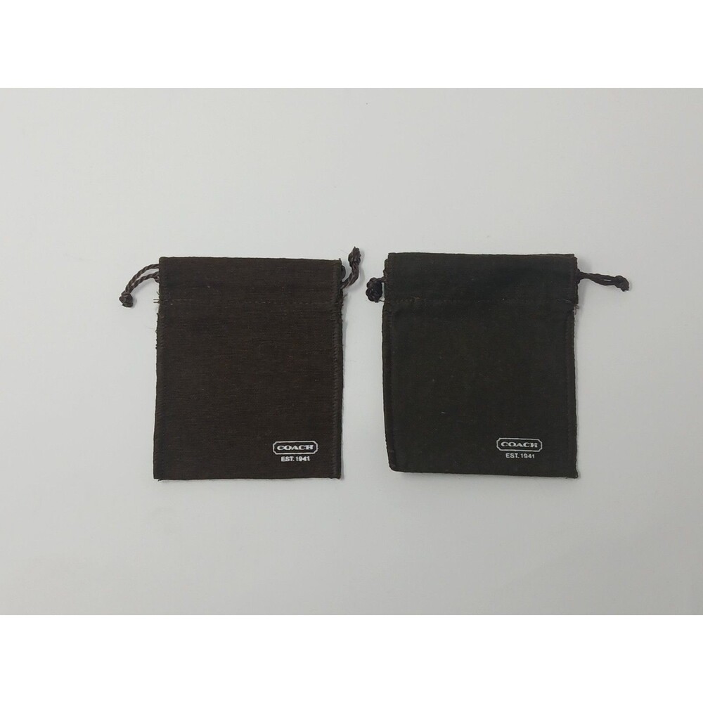COACH Black Drawstring Jewelry Pouch Set